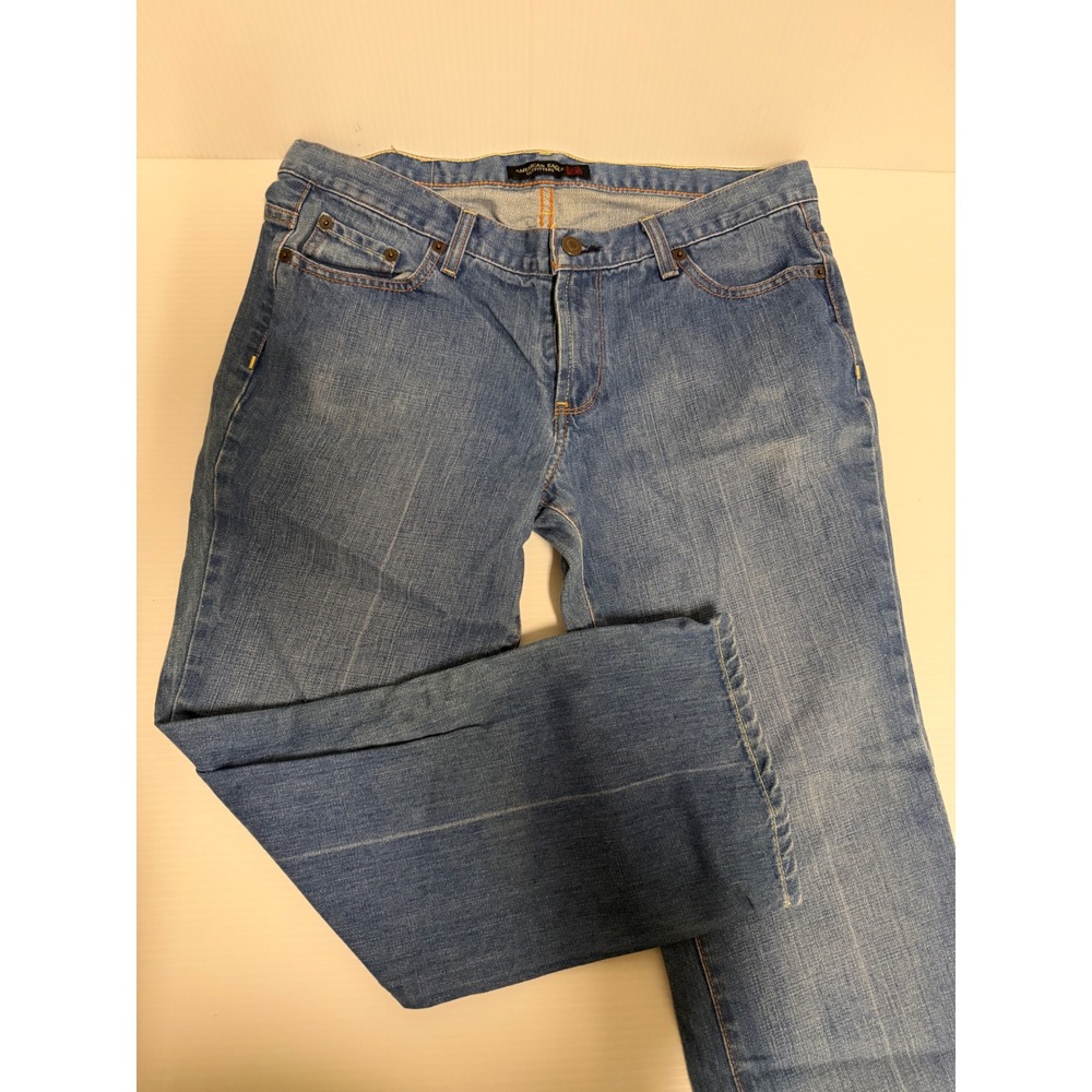 American Eagle Outfitters Womens Blue Straight Leg Denim Jeans Size 10 Medium